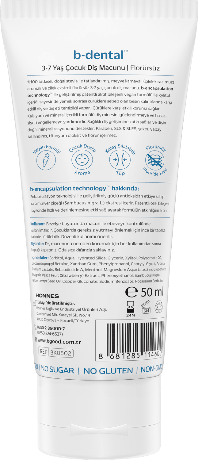 3-7 Yaş Diş Macunu Florürsüz thumb